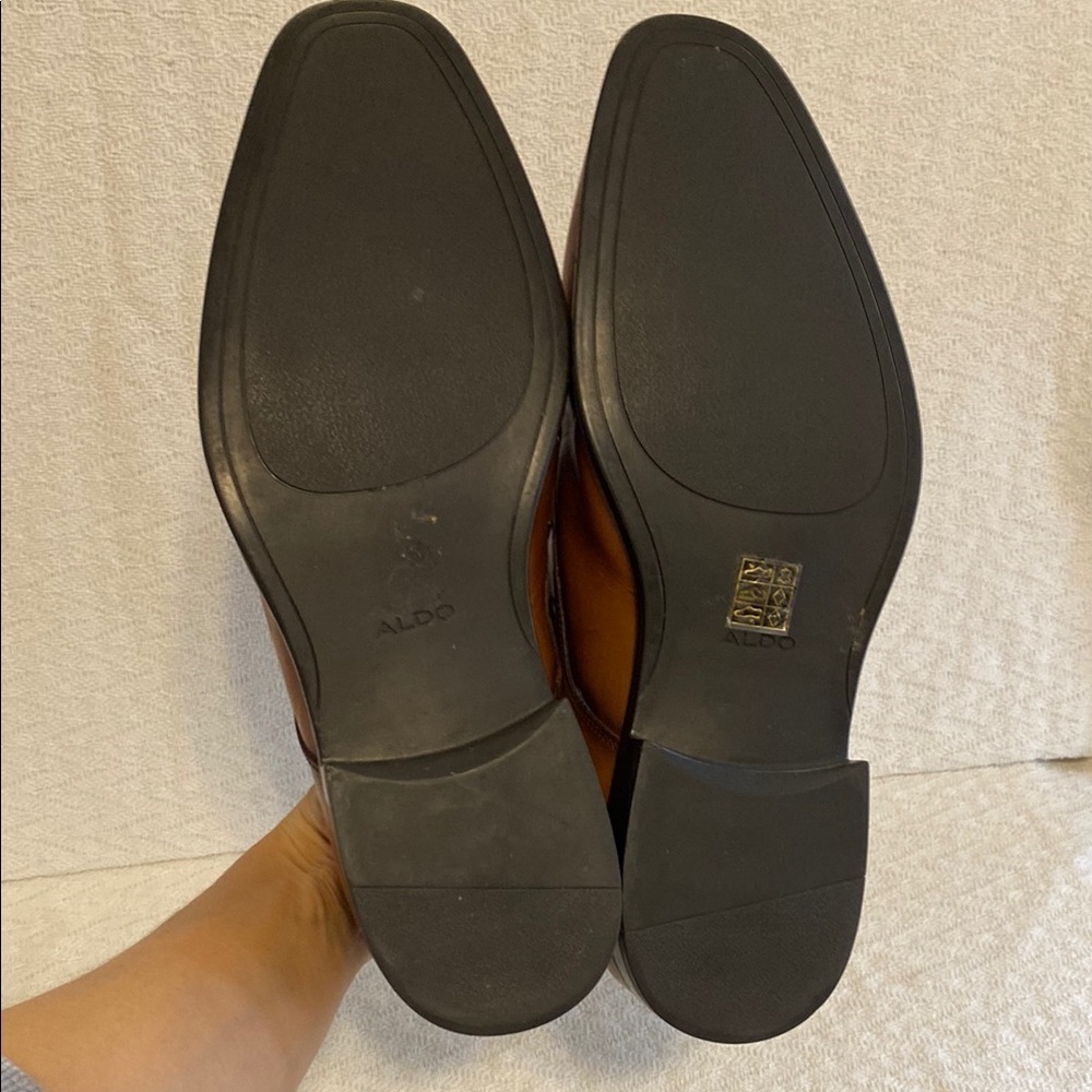 Aldo Brown Distressed Leather Oxford Shoes Business Corporate Formal Vintage - Picture 4 of 11